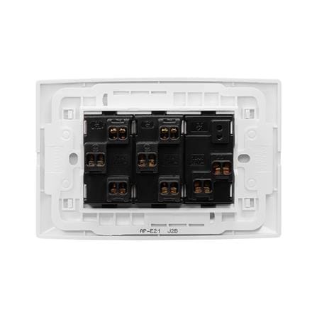 ชุดเต้ารับคู่ 3 ขา + สวิตซ์ 1 ทาง HACO AP-E21 สีขาว_2