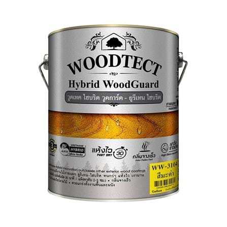 สีย้อมไม้ WOODTECT HYBRID WOODGUARD WW-3104 สีไม้มะค่า เงา 1/4 แกลลอน