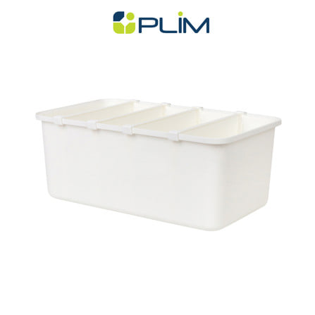 กล่องจัดเก็บผ้าแบ่งช่อง PLIM SIZE S สีขาว_1