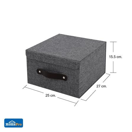 กล่องฝาเปิดผ้า S STACKO HOME 25x27x15.5 ซม. สีเทา_6
