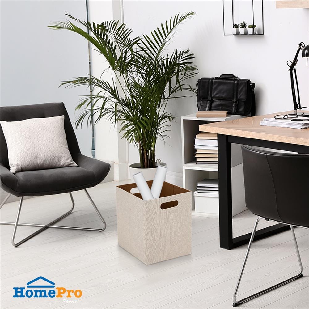 กล่องผ้าพับ STACKO HOME 25x27x31 ซม. ไซซ์ L สีครีม
