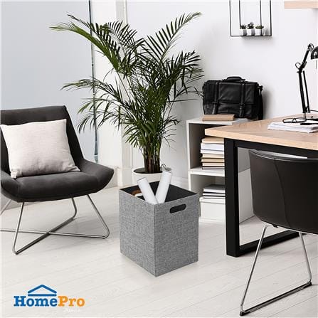 กล่องผ้าพับ STACKO HOME 25x27x31 ซม. ไซซ์ L สีเทา_3