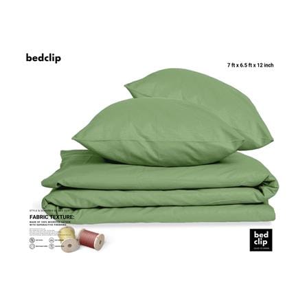 ชุดผ้าปูที่นอน 7 ฟุต 3 ชิ้น BED CLIP MICROTEX สีเขียว_1