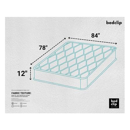 ชุดผ้าปูที่นอน 7 ฟุต 3 ชิ้น  BED CLIP MICROTEX สี GREY BLUE_5