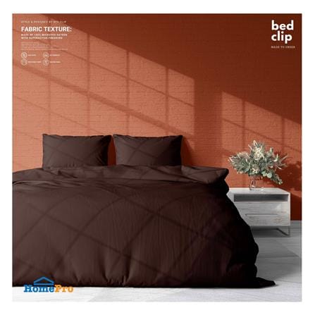 ปลอกผ้านวม BED CLIP MICROTEX 100X90 นิ้ว สี BROWN_3