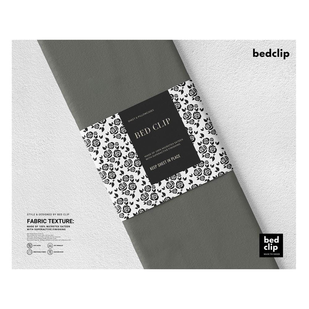 ปลอกผ้านวม BED CLIP MICROTEX 60X80 นิ้ว สี DARK GREY
