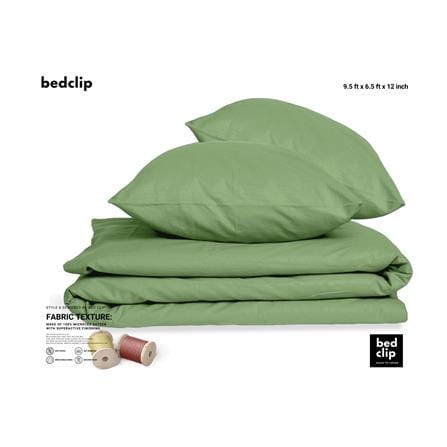 ชุดผ้าปูที่นอน 9.5 ฟุต 3 ชิ้น BED CLIP MICROTEX สีเขียว_1