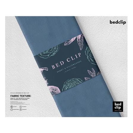 ผ้าปูที่นอน 6 ฟุต 1 ชิ้น BED CLIP MICROTEX GREY BLUE_3