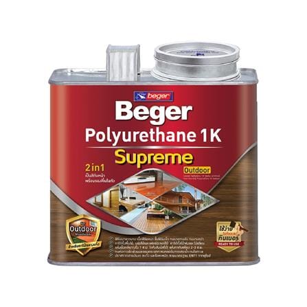โพลียูรีเทนภายนอก BEGER 1K SUPREME OUTDOOR PM9800 สีใส ด้าน 1.5 ลิตร
