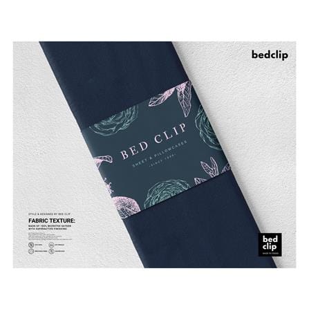 ผ้าปูที่นอน 9.5 ฟุต 1 ชิ้น BED CLIP MICROTEX สี DARK BLUE_3