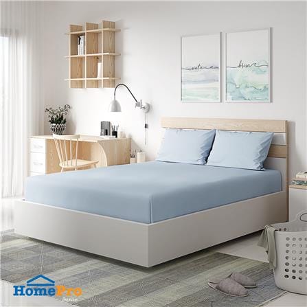 ชุดผ้าปูที่นอน 5 ฟุต 3 ชิ้น HOME LIVING STYLE AIR-FEEL สีฟ้า_0