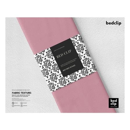 ชุดผ้าปูที่นอน 3 ฟุต 2 ชิ้น BED CLIP MICROTEX สีชมพู_3