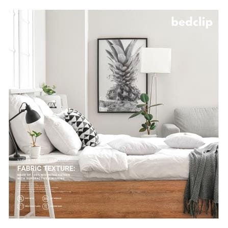 ชุดผ้าปูที่นอน 3 ฟุต 2 ชิ้น BED CLIP MICROTEX สีขาว