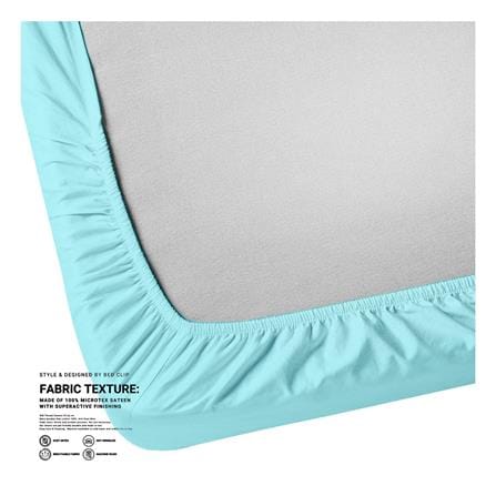 ชุดผ้าปูที่นอน 3 ฟุต 2 ชิ้น BED CLIP MICROTEX สีฟ้า_2