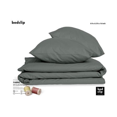 ผ้าปูที่นอน 6 ฟุต 1 ชิ้น BED CLIP MICROTEX สีเทา_1