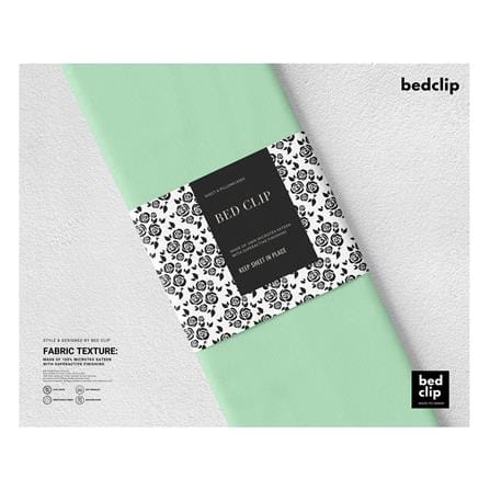ชุดผ้าปูที่นอน 9.5 ฟุต 3 ชิ้น BED CLIP MICROTEX สี LIGHT GREEN_3