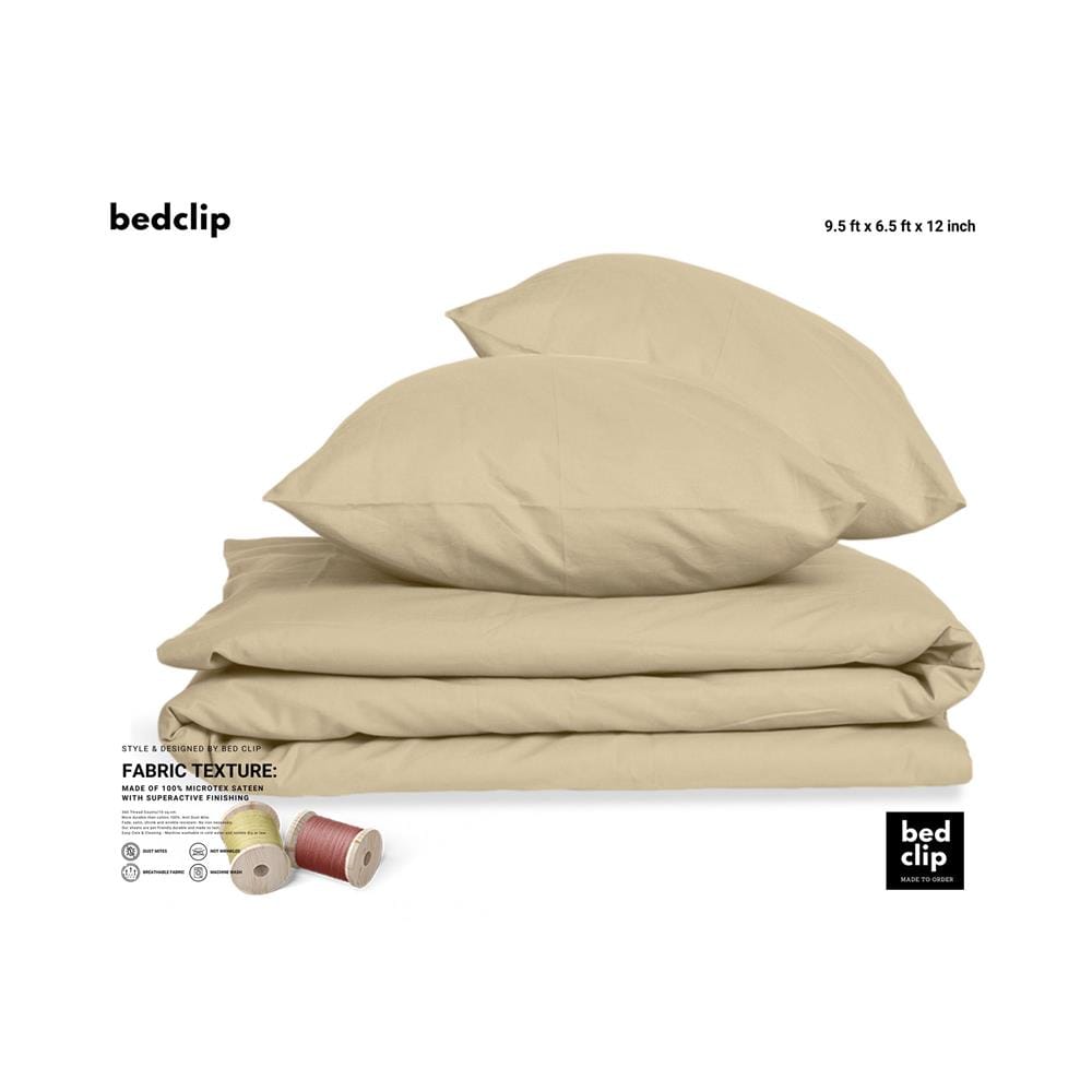 ผ้าปูที่นอน 9.5 ฟุต BED CLIP MICROTEX สี BEIGE