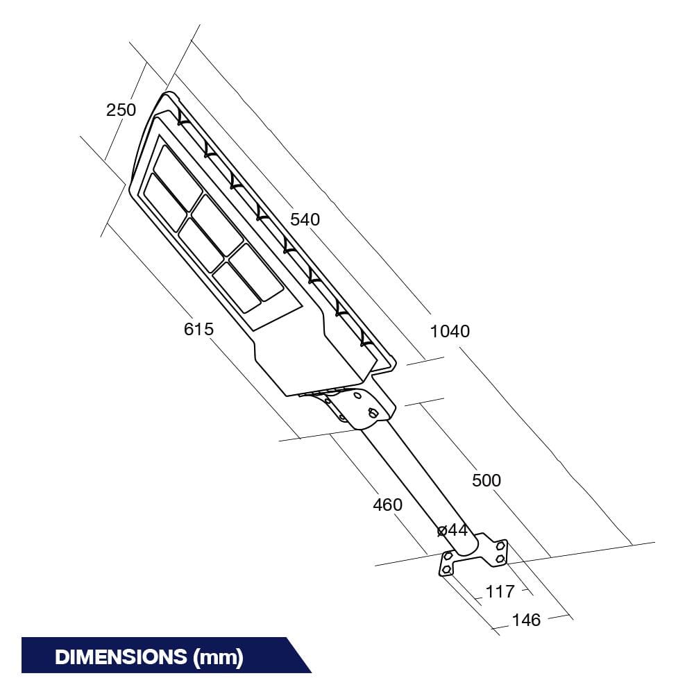 ไฟถนน SOLAR BEC MADRID 200 วัตต์ DAYLIGHT สีดำ