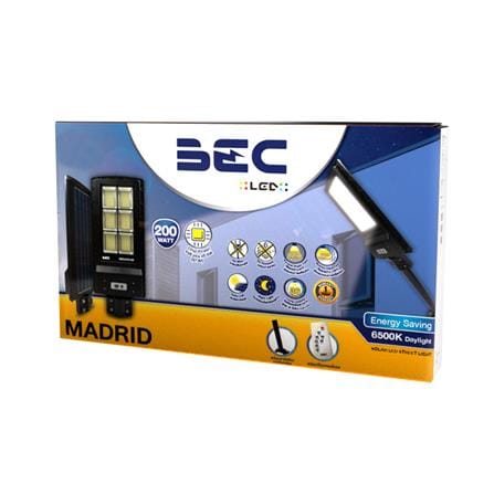 ไฟถนน SOLAR BEC MADRID 200 วัตต์ DAYLIGHT สีดำ_3