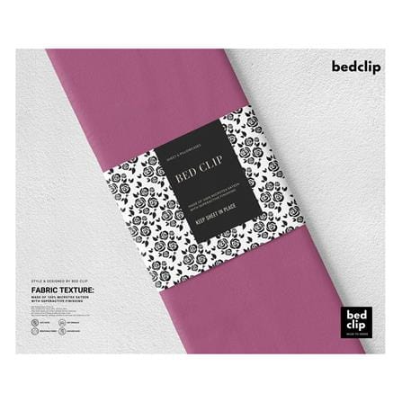 ผ้าปูที่นอน 9.5 ฟุต BED CLIP MICROTEX สี DARK PINK_3