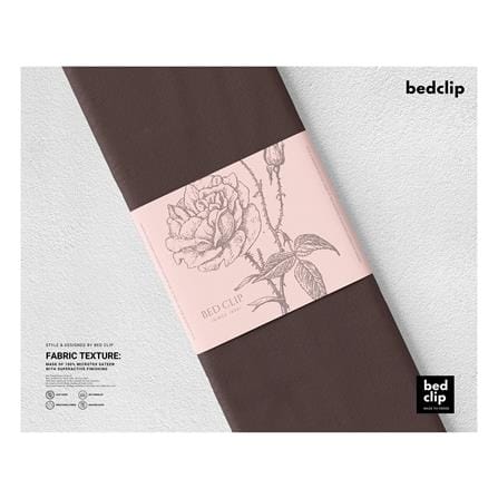 ผ้าปูที่นอน 5 ฟุต BED CLIP MICROTEX สี BROWN_3