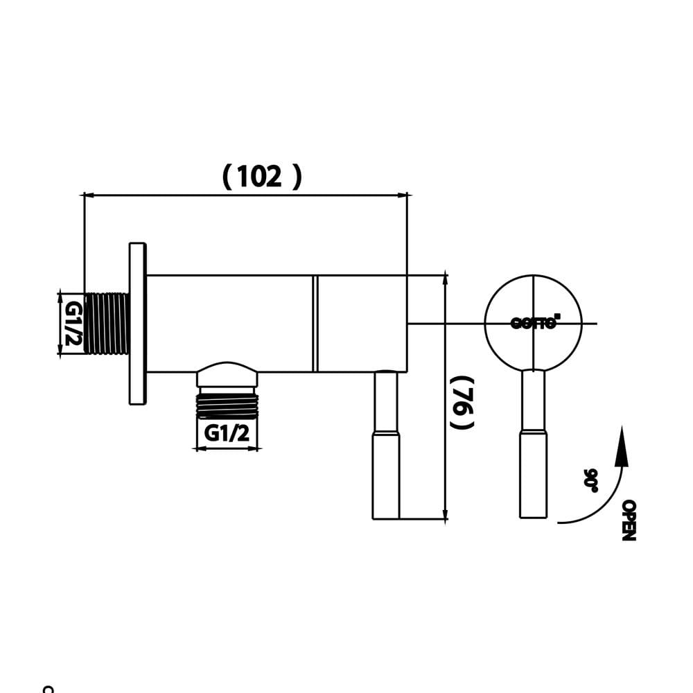 วาล์วฝักบัว 1 ทาง COTTO CT1274C55SA(HM)