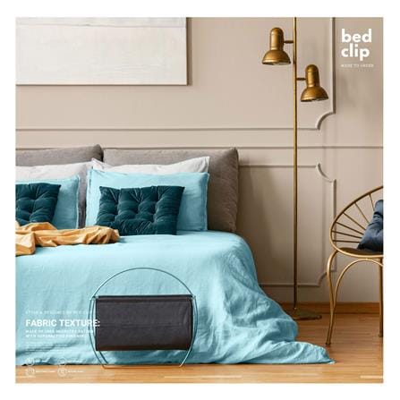 ผ้าปูที่นอน 9.5 ฟุต BED CLIP MICROTEX สี BLUE