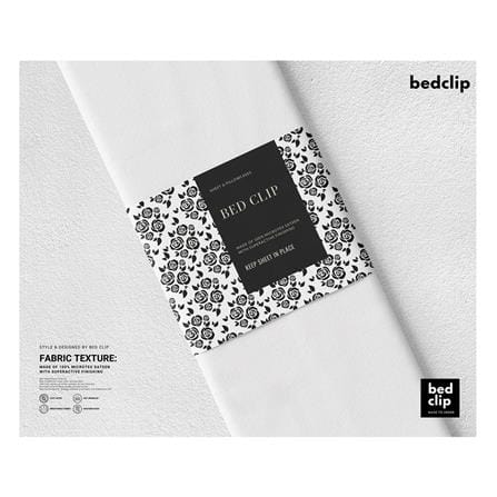 ผ้าปูที่นอน 6 ฟุต BED CLIP MICROTEX สี WHITE_3