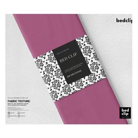 ชุดผ้าปูที่นอน 3 ฟุต 2 ชิ้น BED CLIP MICROTEX สี DARK PINK_3