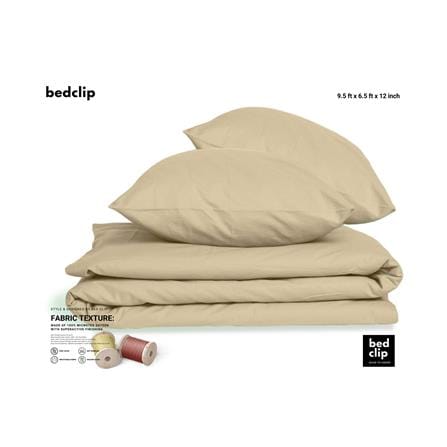 ชุดผ้าปูที่นอน 9.5 ฟุต 3 ชิ้น BED CLIP MICROTEX สี BEIGE_1