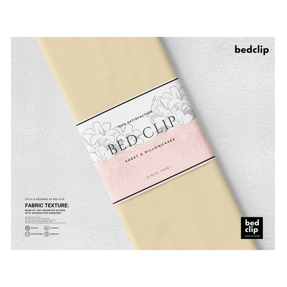 ชุดผ้าปูที่นอน 3 ฟุต 2 ชิ้น BED CLIP MICROTEX สี BEIGE
