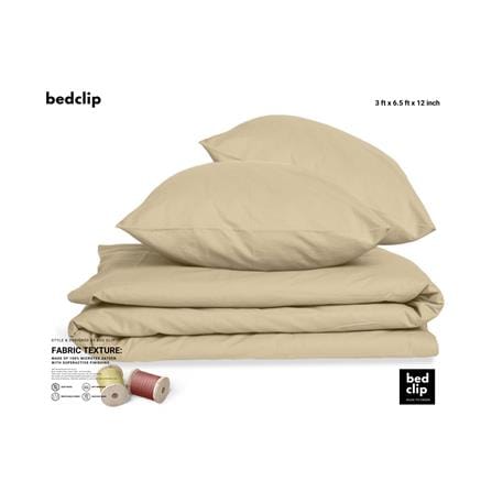 ชุดผ้าปูที่นอน 3 ฟุต 2 ชิ้น BED CLIP MICROTEX สี BEIGE_1