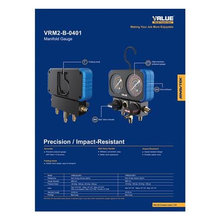 เกจ์วัดน้ำยา R410A พร้อมสาย VALUE NAVTEK VRM2-B-0401_3