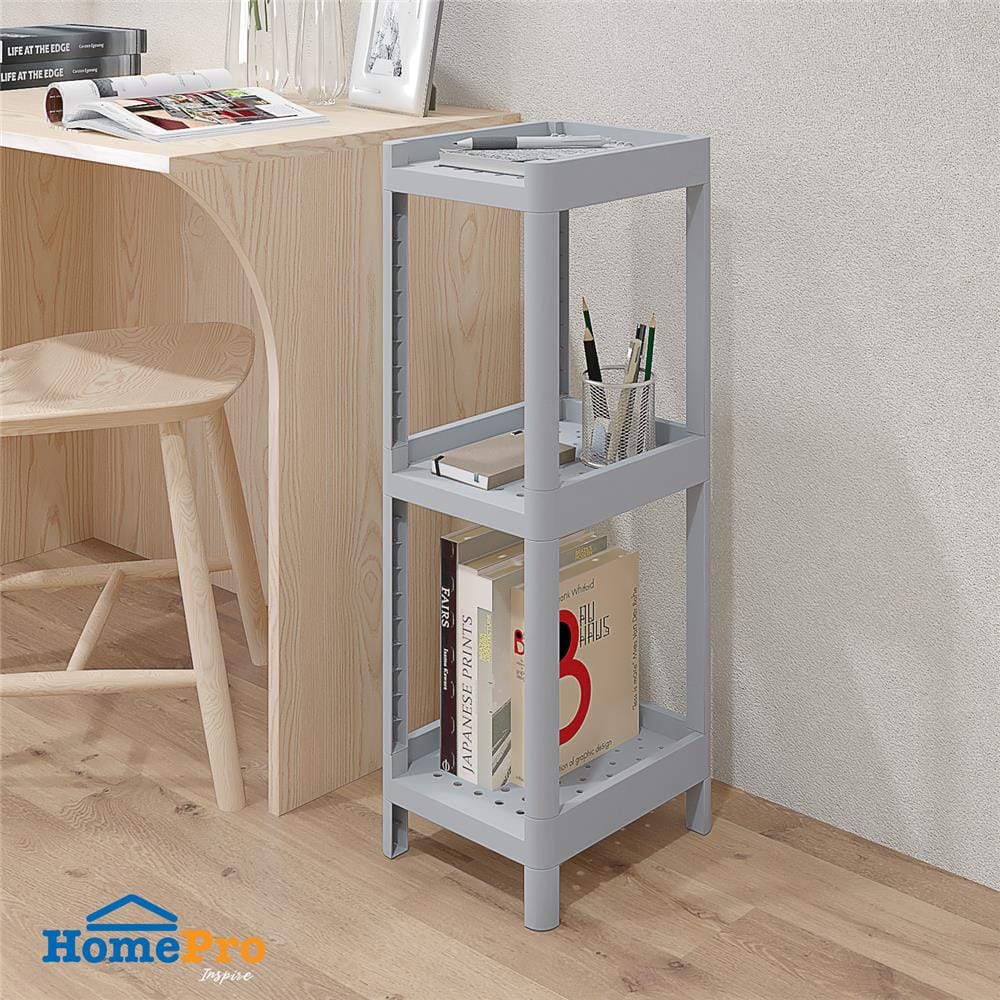 ชั้นวางของแคบ 3 ชั้น STACKO MONO 24x30x76 ซม. สีเทา