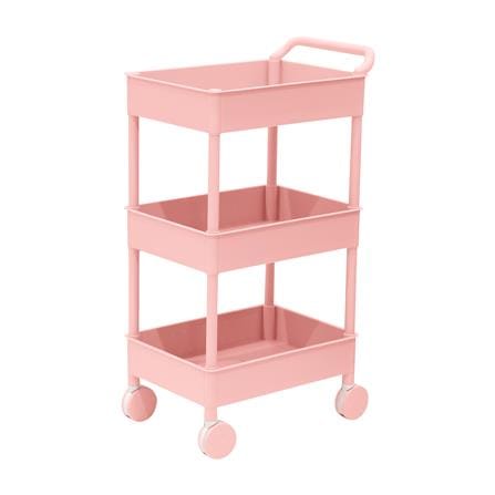 ชั้นวางของ 3 ชั้น มีล้อ STACKO 51.8x34.5x89.8 ซม. สีชมพู_0