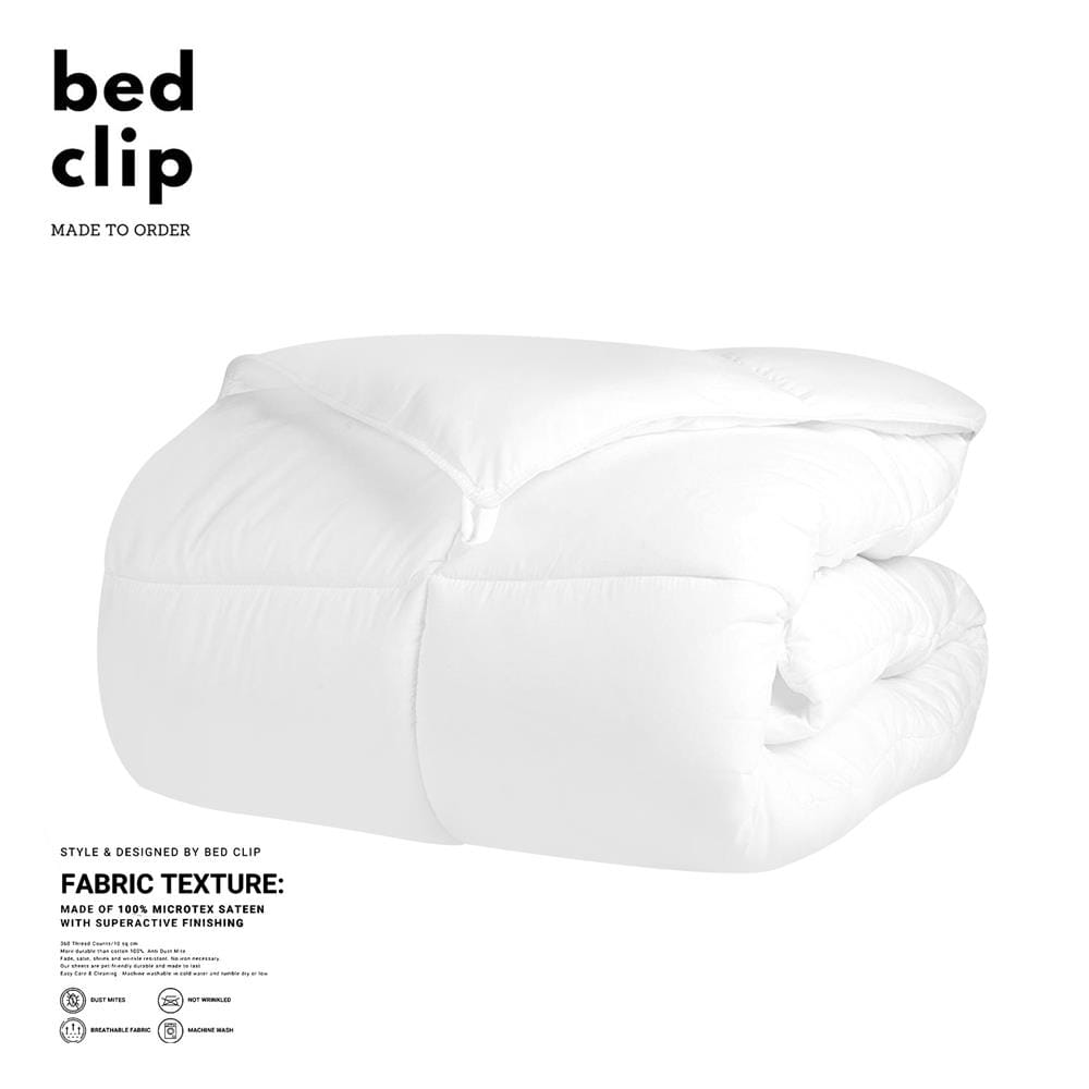 ไส้ผ้านวม BED CLIP MICROTEX 100X80 นิ้ว สีขาว