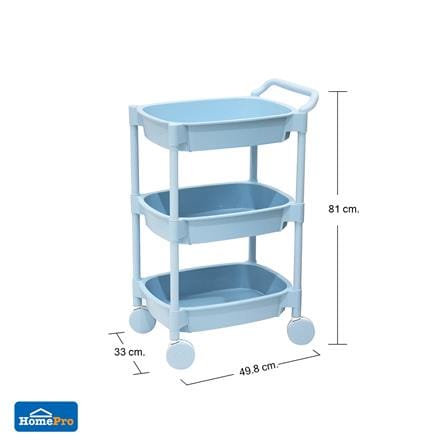 ชั้นวางของ 3 ชั้น มีล้อ STACKO 49.8x33x81 ซม. สีฟ้า_8