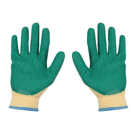 ถุงมือผ้าฝ้ายเคลือบยางธรรมชาติ YAMADA L105GR 9 นิ้ว SIZE L สีเขียว_1