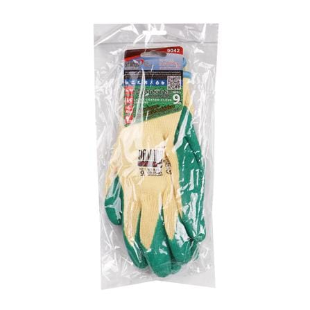 ถุงมือผ้าฝ้ายเคลือบยางธรรมชาติ YAMADA L105GR 9 นิ้ว SIZE L สีเขียว_3