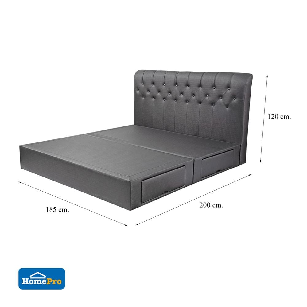 ฐานรองหัวเตียง 6 ฟุต HOME LIVING STYLE ROME-L สีดำ