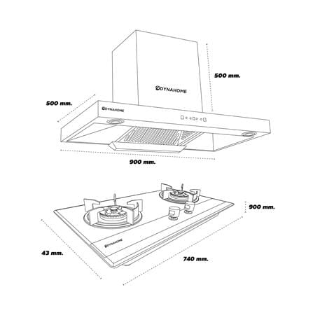 เตาฝัง+เครื่องดูดควัน DYNA HOME DH0490+DH2000G_2
