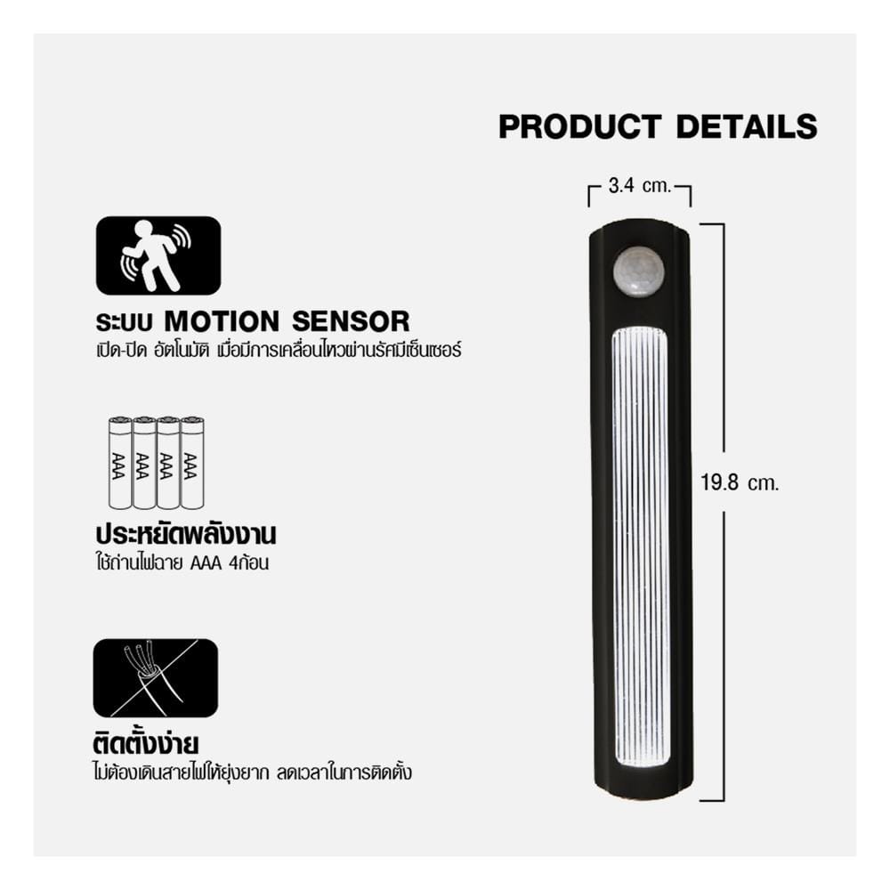 ไฟไนท์ไลท์ LED ELECKTA พร้อม SENSOR 0.6 วัตต์ DAYLIGHT