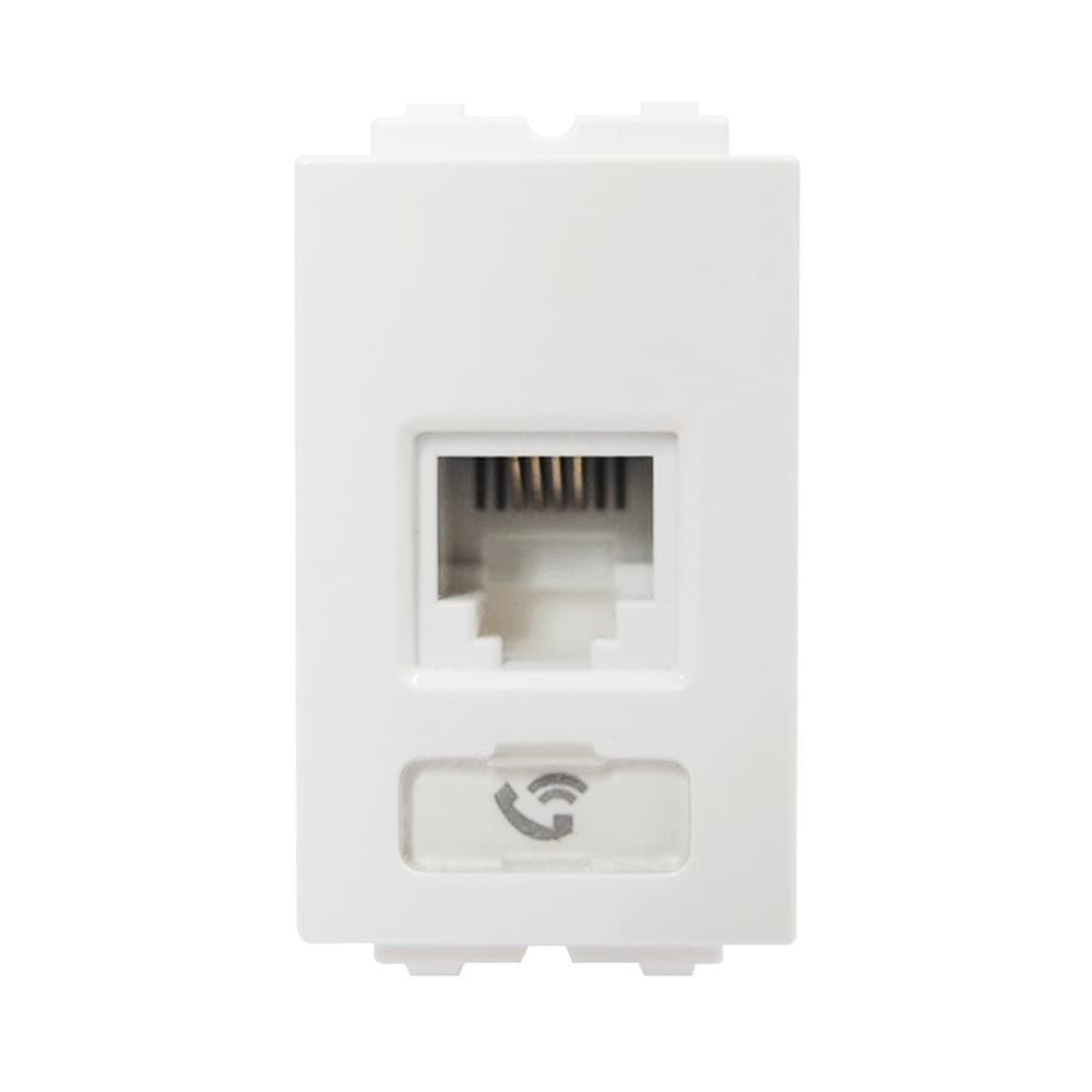 เต้ารับโทรศัพท์ ELECKTA BASIC 6P/4C RJ11 สีขาว
