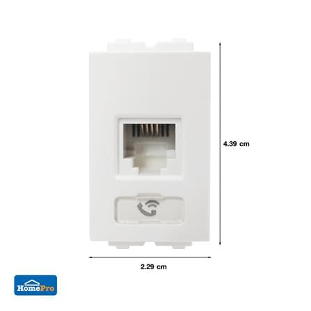 เต้ารับโทรศัพท์ ELECKTA BASIC 6P/4C RJ11 สีขาว_3