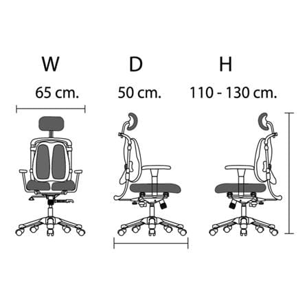 เก้าอี้สุขภาพ HARA CHAIR NIETZSCHE -M117 (PREMIUM) สีดำ_4