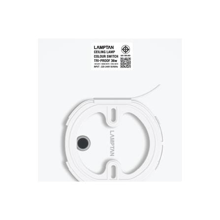 ไฟเพดาน LED LAMPTAN TRIPROOF 14.5 นิ้ว 36 วัตต์ DAYLIGHT/COOL WHITE/WARM WHITE สีขาว_6