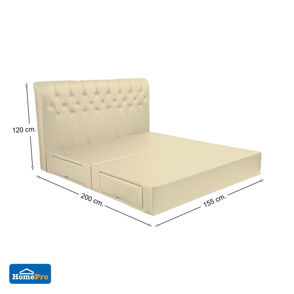 ฐานรองหัวเตียง 5 ฟุต HOME LIVING STYLE ROME-R สีครีม