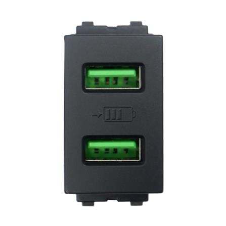 เต้ารับ USB 2 ช่อง 2.1 แอมแปร์ ELECKTA BASIC สีดำ