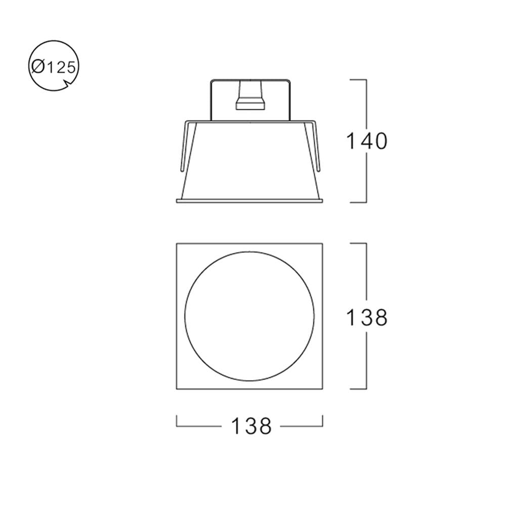 ดาวน์ไลท์ LUMAX 22-02921 5.43 นิ้ว สีขาว สี่เหลี่ยม