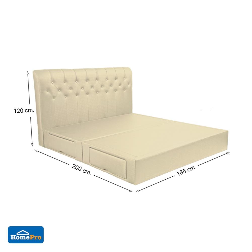 ฐานรองหัวเตียง 6 ฟุต HOME LIVING STYLE ROME-R สีครีม